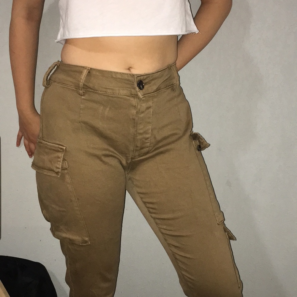 Fashion Nova Dark Khaki Cargo Pants